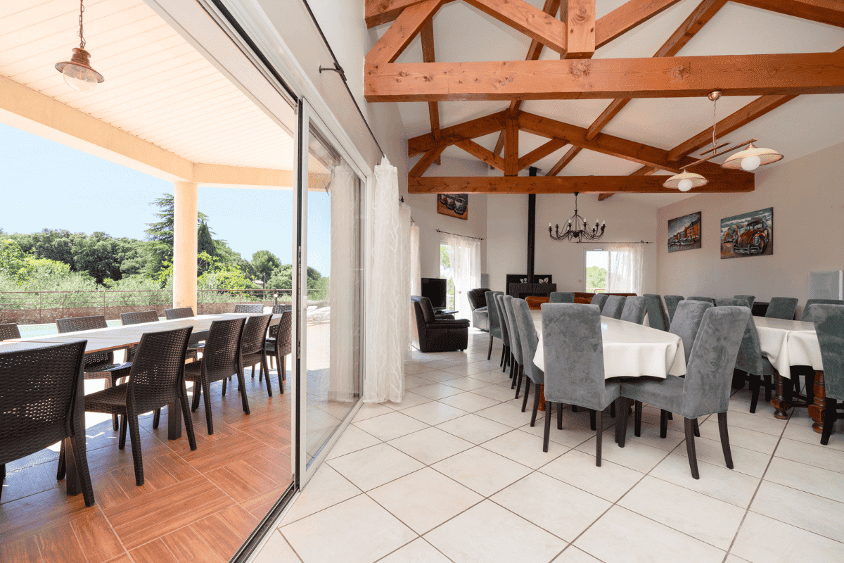 The living room of the villa