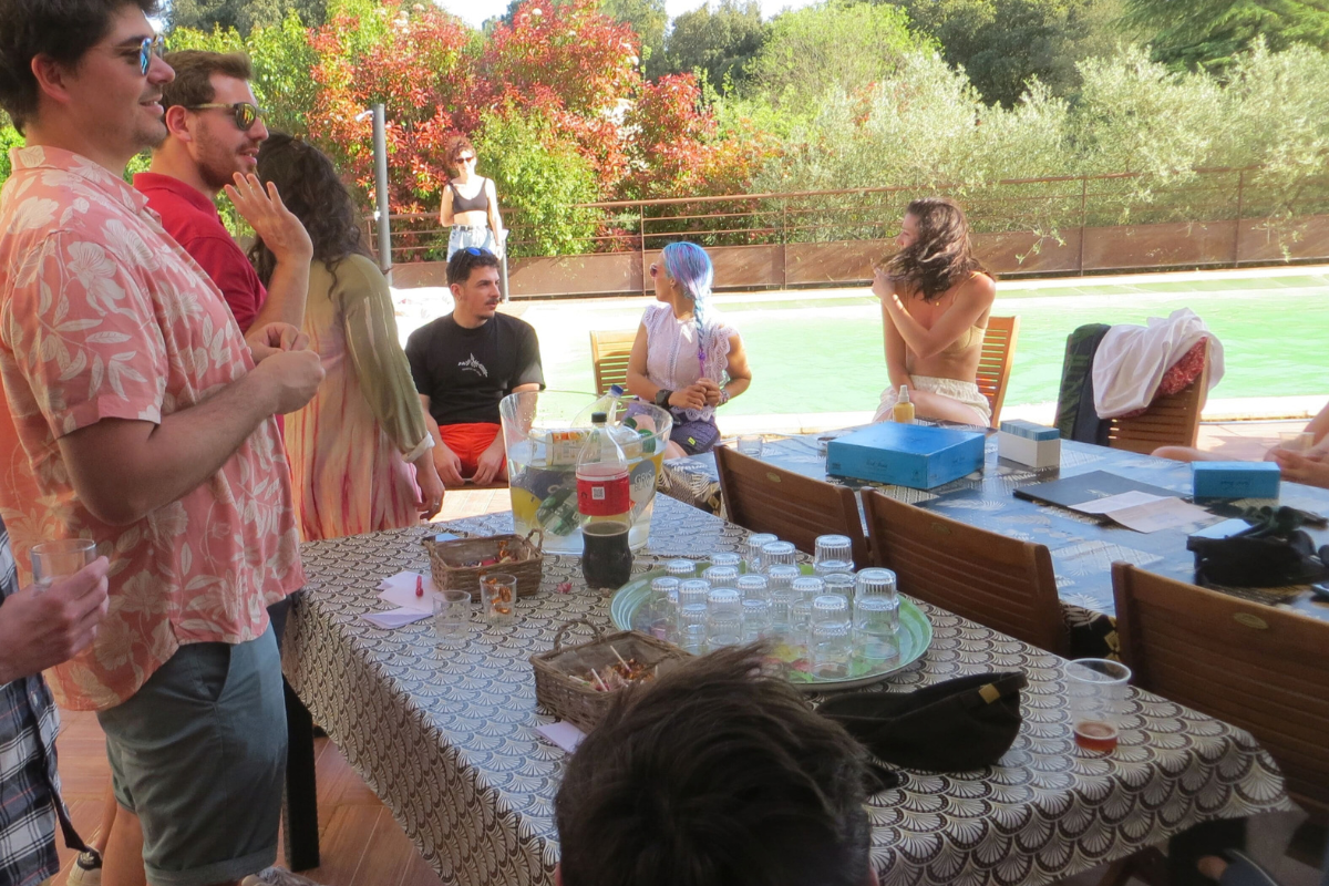 Guests enjoying a brunch at the villa in the morning