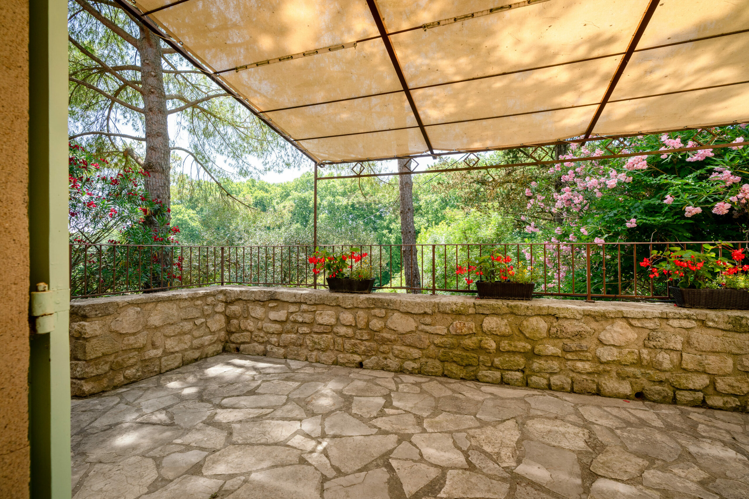 the terrace of the villa called Les Lauriers Roses