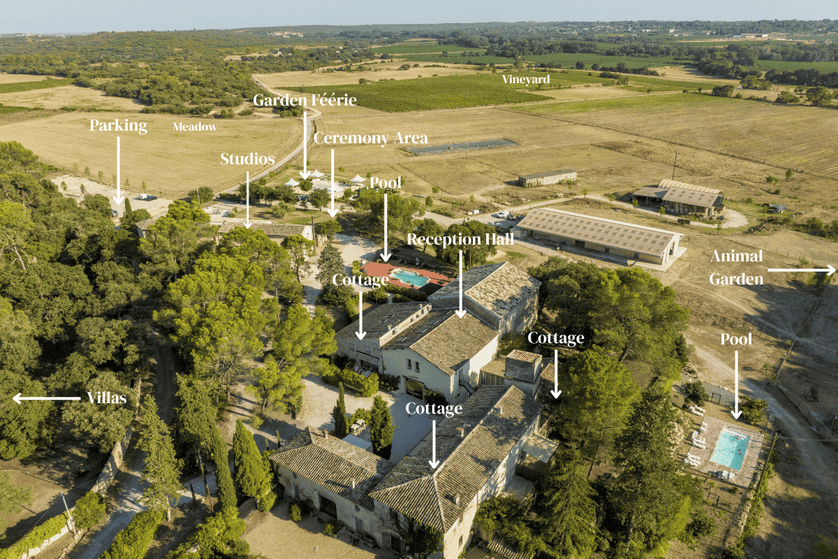 aerial view of the estate - Exclusive wedding venue France