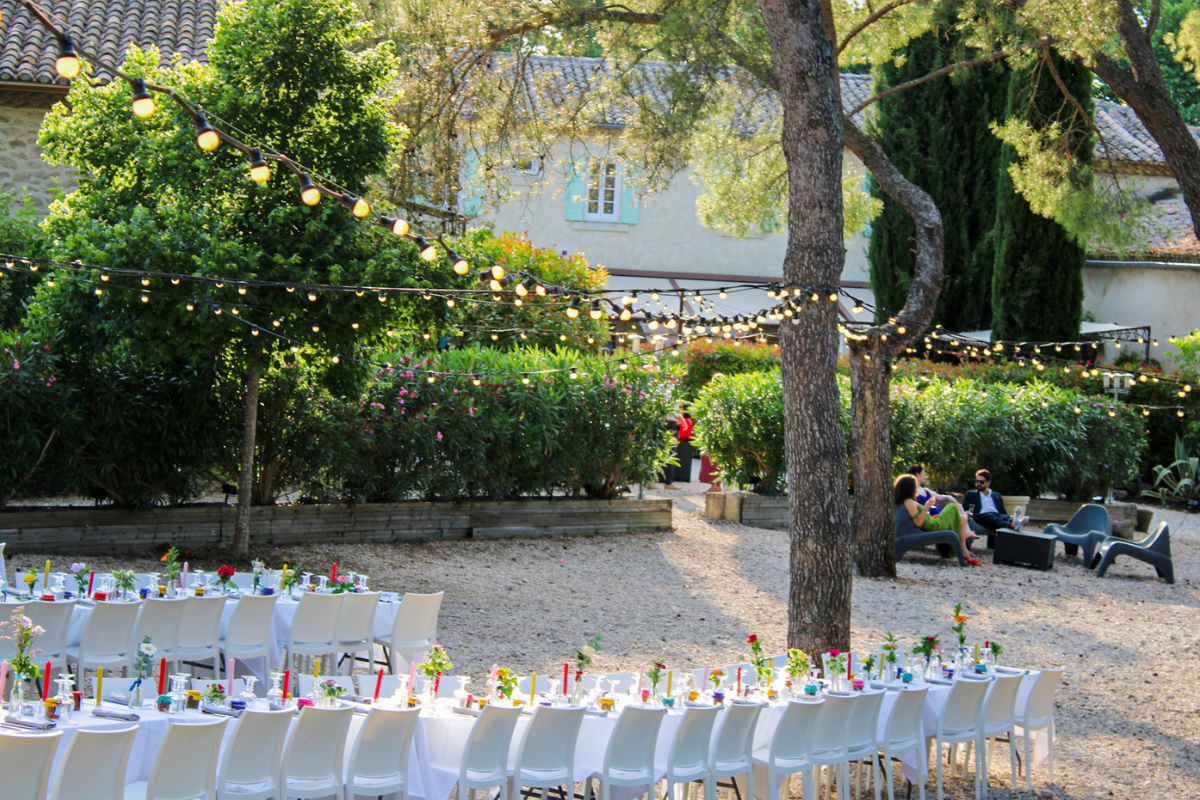 Tables set for a wedding - L'Ombrière
